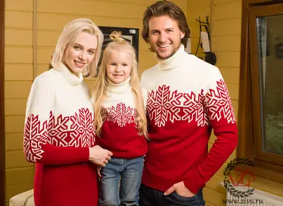 2022 Christmas Cross-Country Family Sweatshirt Set Red White