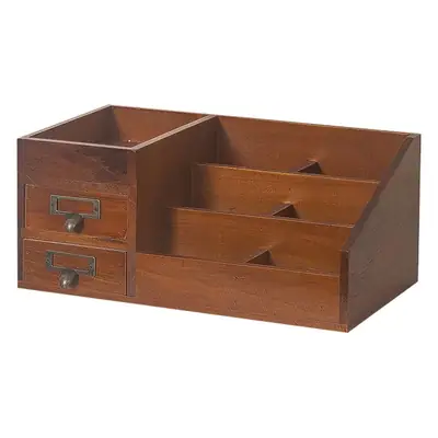 Retro Wooden Cosmetics Storage Box for Makeup Organizer