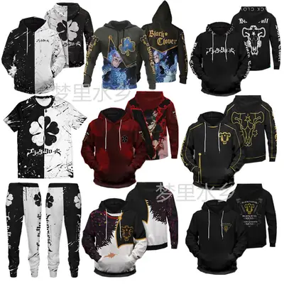 Black 3D Printed Hooded Sweatpants Set for Men