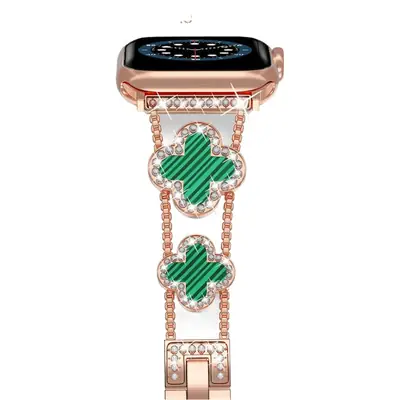 Fashion Diamond Clover Metal S10 Strap for Apple Watch SE1-10