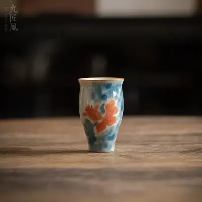 Nine Carpenter Style Hand-painted Antique Ink Tea Cup 50ml