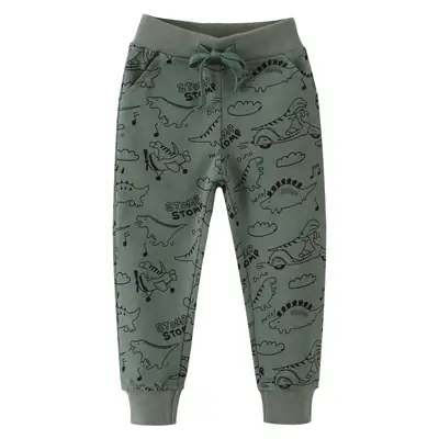Kids Cotton Graphic Pants Grey New Arrival