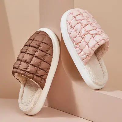 2023 Cotton Velvet Slippers Women Warm Winter Home