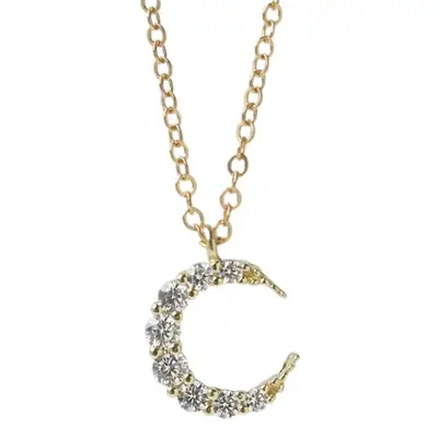 S925 Sterling Silver Moon Diamond Necklace for Women
