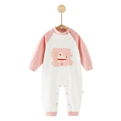 Baby Cotton Long Sleeve Jumpsuit White Blue Newborn Coat