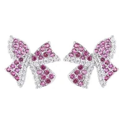 Pink Zircon Butterfly Earrings Set for Women