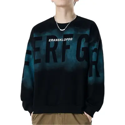 Qihaipeng Feroji Printed Fleece Sweatshirt Red Blue