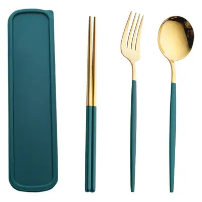 Stainless Steel Tableware Set with Spoon & Fork for Camping Picn