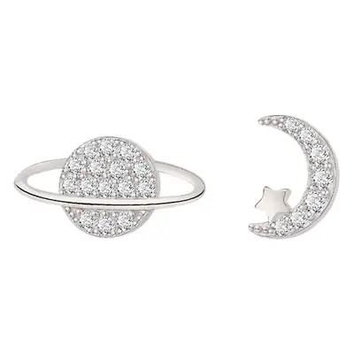 Xi Gu Moon Earrings Women S925 Silver Asymmetric