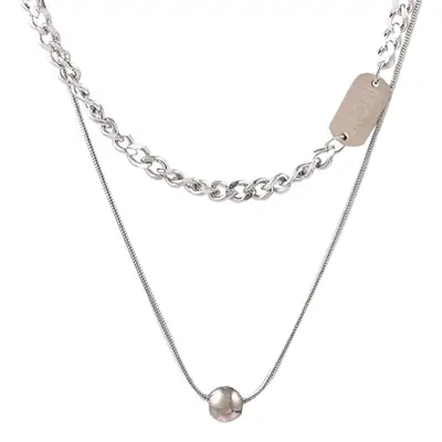 Women's Titanium Steel Double Layer Necklace Summer 2022