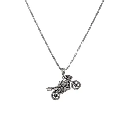 European American Punk Motorcycle Stainless Steel Necklace