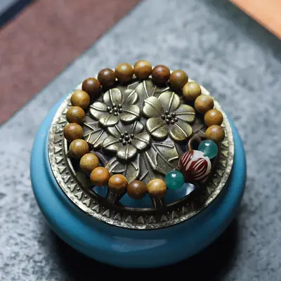 Argentine Old Wood Round Beads Rosary Bracelet
