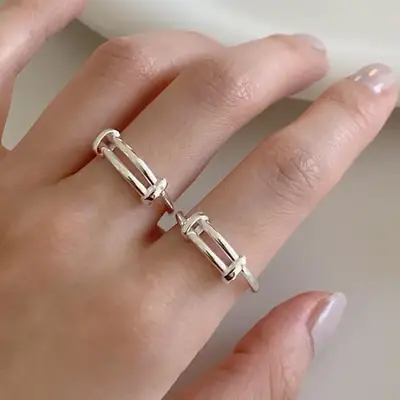 Stacked Finger Ring for Women Retro Elegant Modern Design