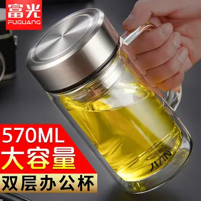 Fuguang Glass Tea Cup with Lid & Handle