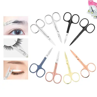 Stainless Steel Eyebrow Trimming Scissors with Round Nose Hair Scissors