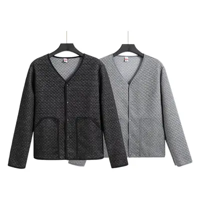 Men's Black Knitted V-Neck Long Sleeve Top