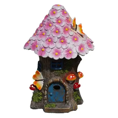 Resin Flower House Solar LED Light for Lawn Decor