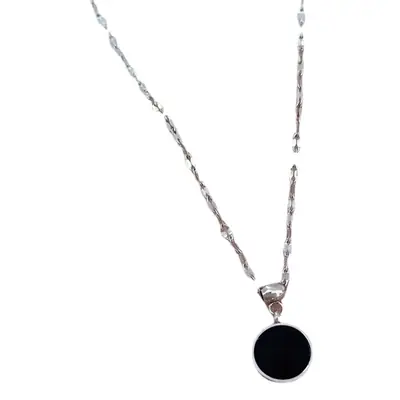 Double-Sided Mother-of-Pearl Necklace with Clavicle Chain