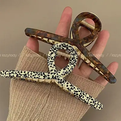 Leopard Print Wave Hairpin with Advanced Sense