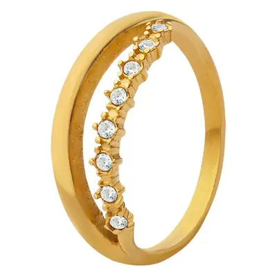 18K Gold Ring with Zircon inlays for Women