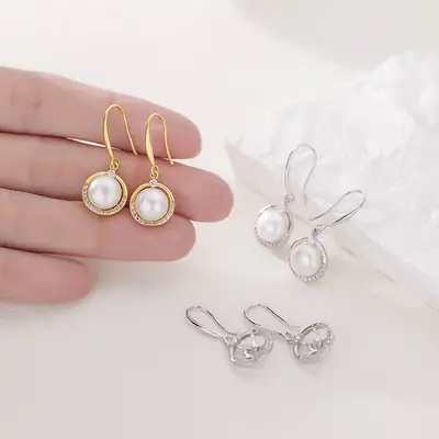 2022 French Pearl Ear Hooks for Women Elegant All Match
