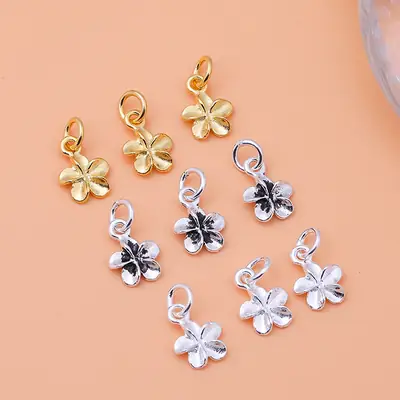 S925 Sterling Silver Bauhinia Flower Pendant Bracelet Set