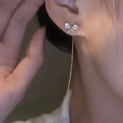 925 Silver Butterfly Earrings Small All-match Light Luxury Fashion
