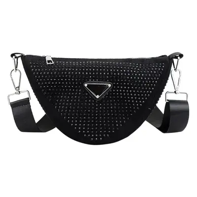 Women's Flash Diamond Shoulder Messenger Bag Black