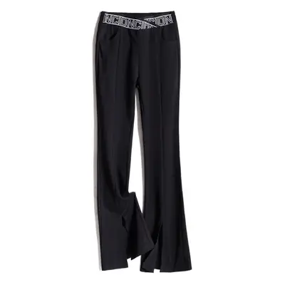 2023 Black Split Pants High Waist Micro Style