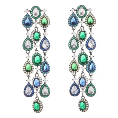 Color Zircon Earrings for Women Wedding Dress Accessories
