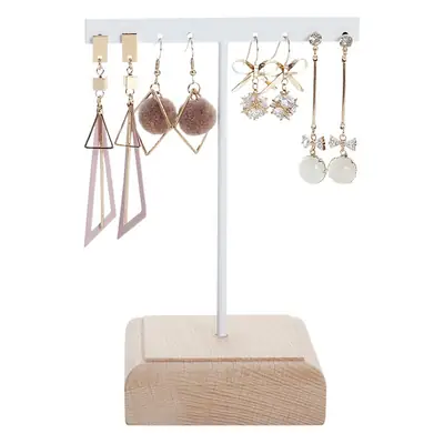 Casual Solid Wood Iron Earring Rack