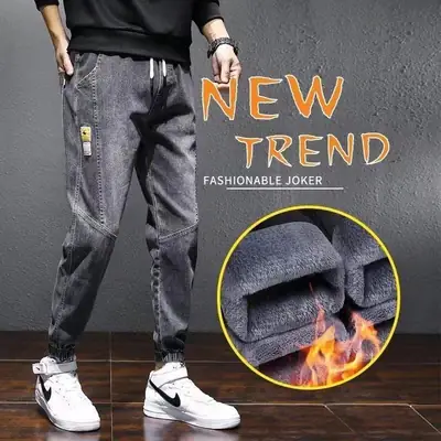 Men Fleece Lined Jeans Harlan Winter Warm Thick Large