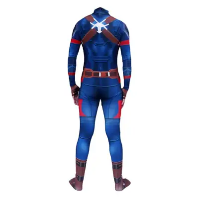 Halloween costume Captain America adult male jumpsuit Marvel movie hero tights play suit Cos clothing