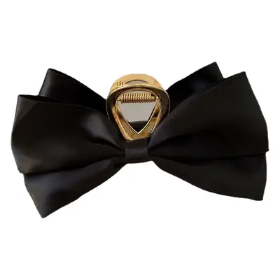 Black Bow Metal Hair Grab Clip for Women