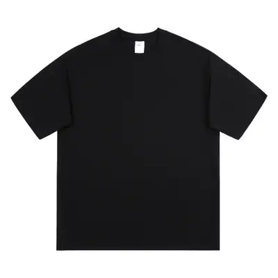 Men's Black Cotton T-Shirt Large Loose Breathable