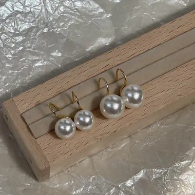 Pearl Earrings Gold Plated 925 Sterling Silver
