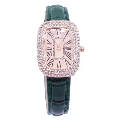Women's Gold Watch & Bracelet Set Waterproof Black Dial