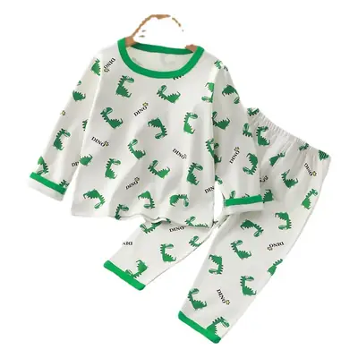 Children's Velvet Pajamas Set White Blue Heart Print