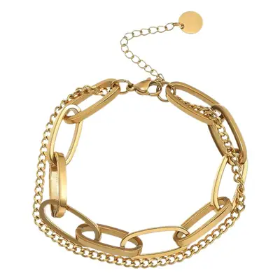 Titanium Steel Gold Chain Pendant Bracelet for Women