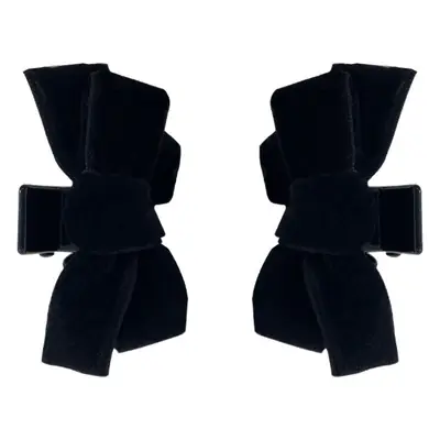 Black Velvet Bow Hairpin with Pearl Embellishment