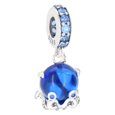 S925 Sterling Silver Starfish Pendant with Blue Beaded Starfish Pendant