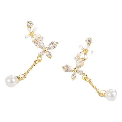 Flower Pearl Tassel Earrings Gold 2022 Fashion