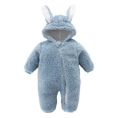 Baby Rabbit Ears Hooded Warmth Suit Grey