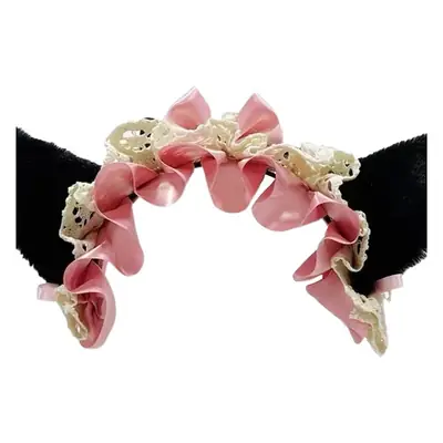 Lolita Cat Ears Hair Band Red Lace Headband