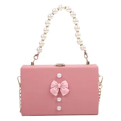 Pearl Chain Shoulder Bag Red Women's 2021