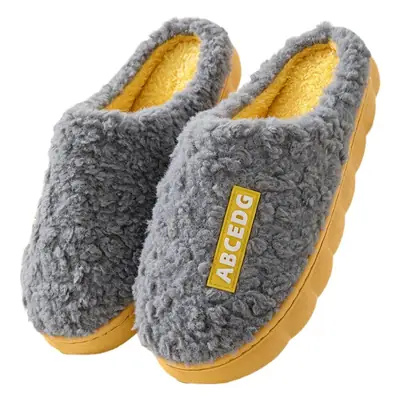 Women Cotton Winter Slippers Grey Warm Non-Slip