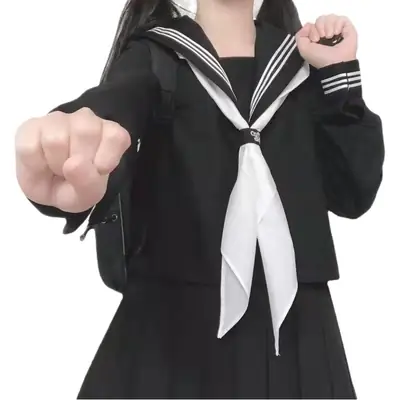 Japanese School Uniform Black Sailor Tie Top Women