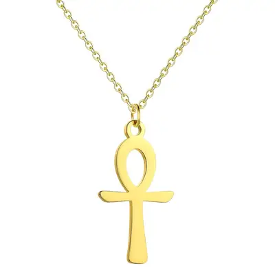 Titanium Steel Cross-Border Necklace with Hathor Pendant