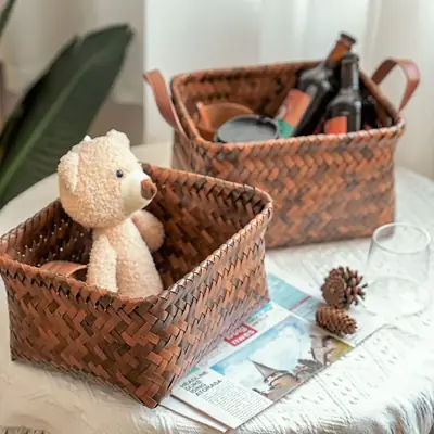 American Handwoven Storage Box for Bedroom Living Room
