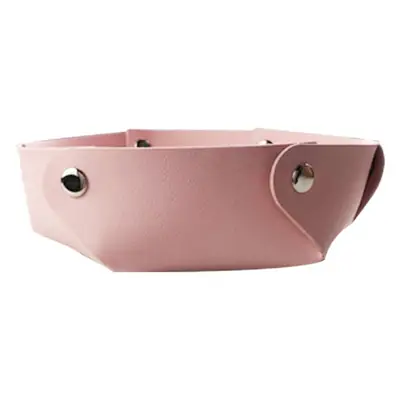 Yellow Leather Storage Box 19x17.5cm Foldable